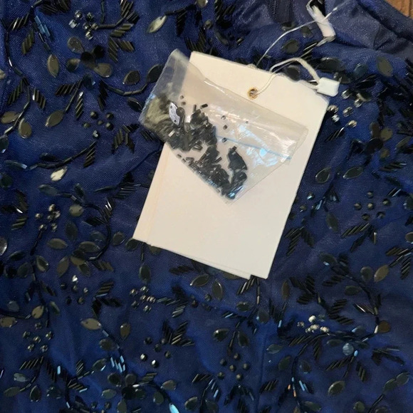 Mac Duggal New One Shoulder Puff Sleeve Embellished Column Gown 14 - Picture 6 of 7